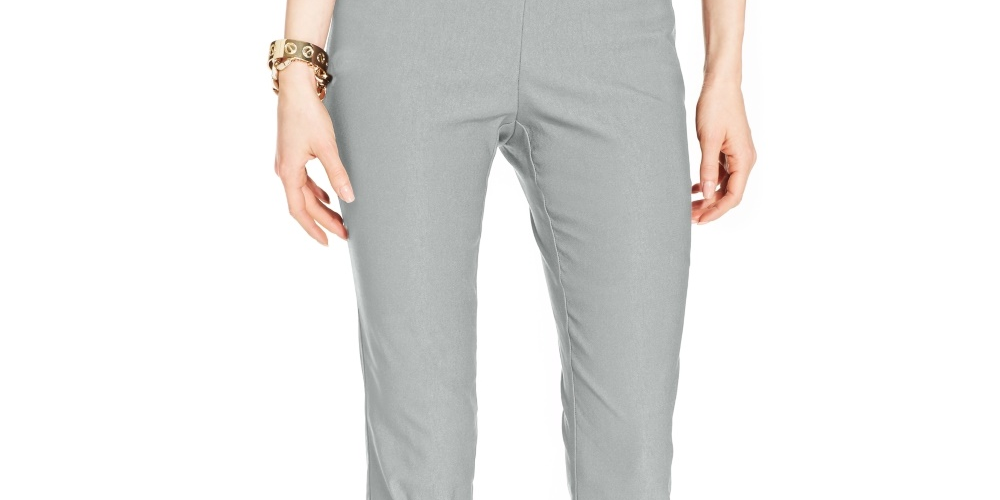 Calça feminina Charter Club Cambridge Tummy Control Slim Leg, cinza, tamanho 2P