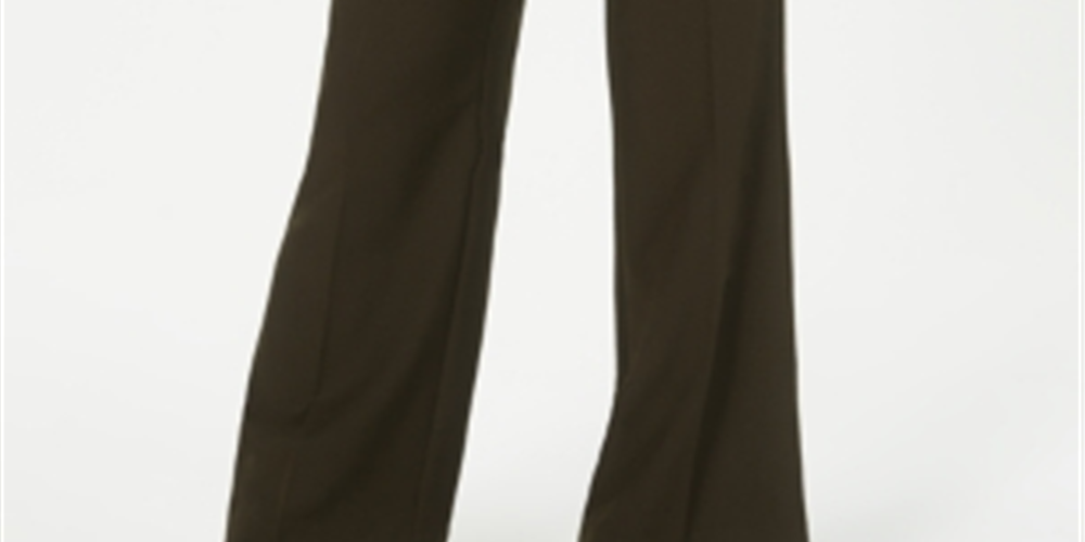 Calça feminina elástica de perna larga estilo &amp; co, preta, tamanho 12S