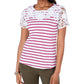 Top listrado de crochê de algodão feminino Charter Club, rosa, tamanho XX-G