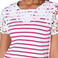 Top listrado de crochê de algodão feminino Charter Club, rosa, tamanho XX-G