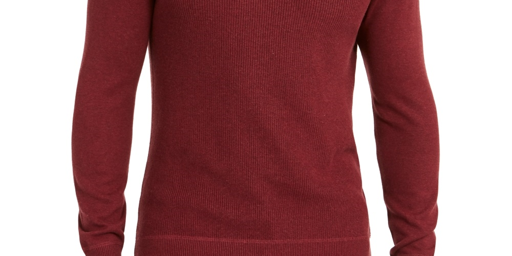 Suéter masculino de gola redonda de algodão Pima Club Room, vermelho, tamanho pequeno