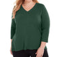 Karen Scott Suéter Feminino Plus com Gola V Verde Tamanho GG