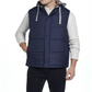 Colete masculino vintage à prova de intempéries com capuz, azul, tamanho XXXL