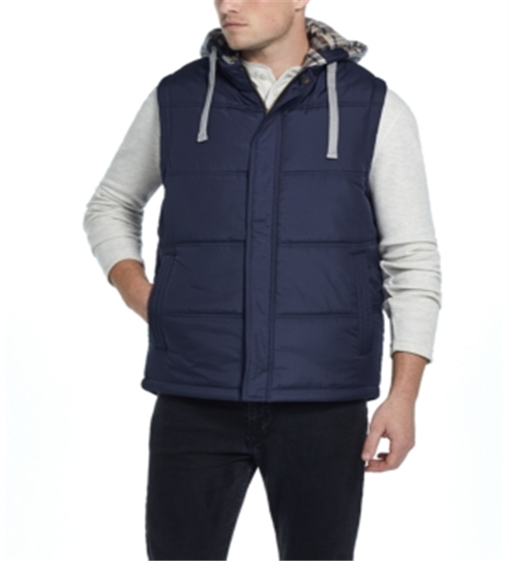 Colete masculino vintage à prova de intempéries com capuz, azul, tamanho XXXL