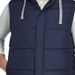 Colete masculino vintage à prova de intempéries com capuz, azul, tamanho XXXL