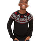 Suéter Charter Club Boy's Fair Isle Family Preto Tamanho P
