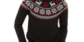 Suéter Charter Club Boy's Fair Isle Family Preto Tamanho P