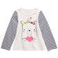 Camiseta infantil listrada de algodão First Impressions com urso, tamanho 3, branca