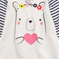 Camiseta infantil listrada de algodão First Impressions com urso, tamanho 3, branca