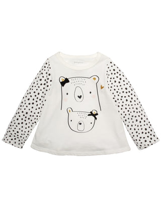 Camiseta infantil First Impressions Cotton Bears, tamanho 12, branca