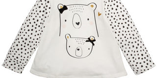Camiseta infantil First Impressions Cotton Bears, tamanho 12, branca