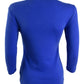 Camiseta Henley de algodão feminina Karen Scott, manga 3/4, azul, tamanho pequeno, extragrande