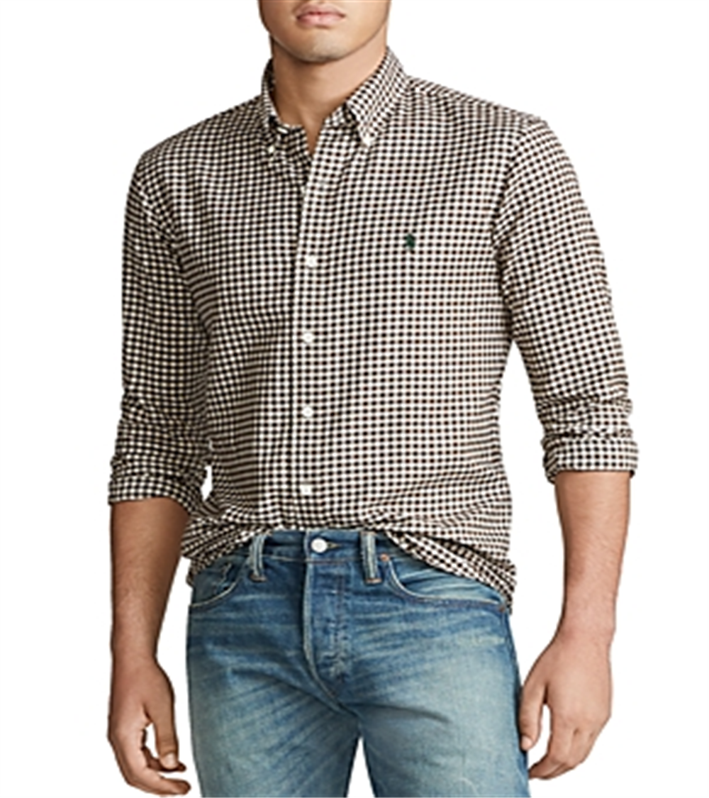 Camisa xadrez Ralph Lauren Classic Fit Mne's marrom tamanho XX-G
