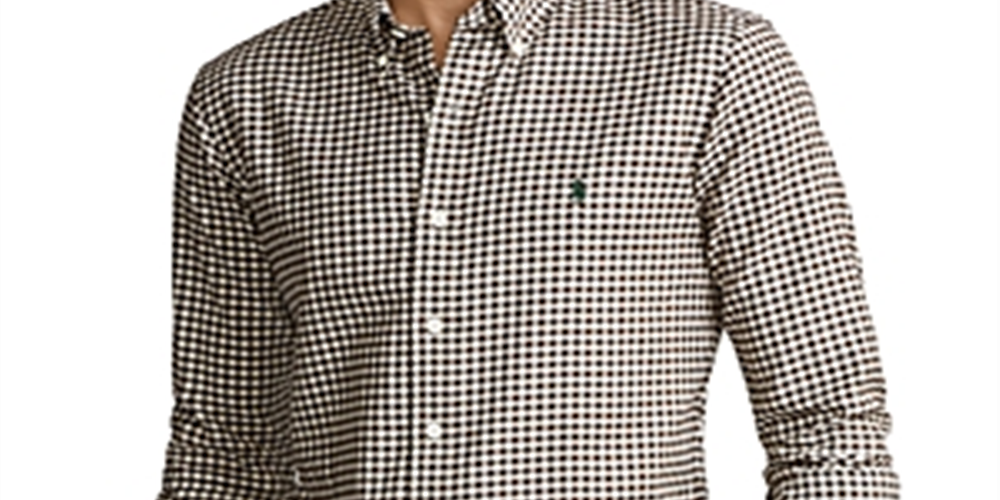 Camisa xadrez Ralph Lauren Classic Fit Mne's marrom tamanho XX-G