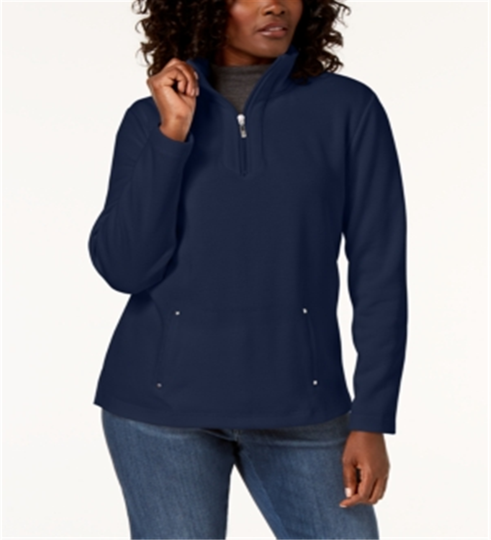 Karen Scott Blusa Feminina Gola Alta Azul Tamanho Pequeno XL