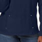 Karen Scott Blusa Feminina Gola Alta Azul Tamanho Pequeno XL