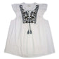 Blusa feminina de algodão com babados e bordados Style &amp; Co, branca, tamanho X-S