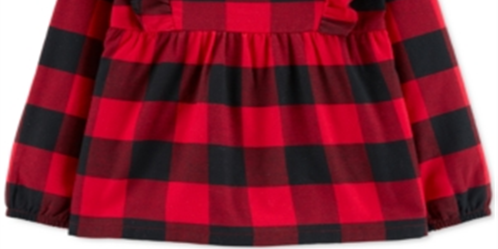Blusa Carter's Infantil Feminina Buffalo Check Twill Vermelha Tamanho 4T