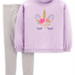 Conjunto de 2 peças de blusa e leggings unicórnio com glitter Carter's Little &amp; Big Girl's, roxo, tamanho 6X