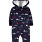 Capa de lã estampada para bebês Carter's Baby Boy's Holiday, azul-marinho, tamanho 18 M