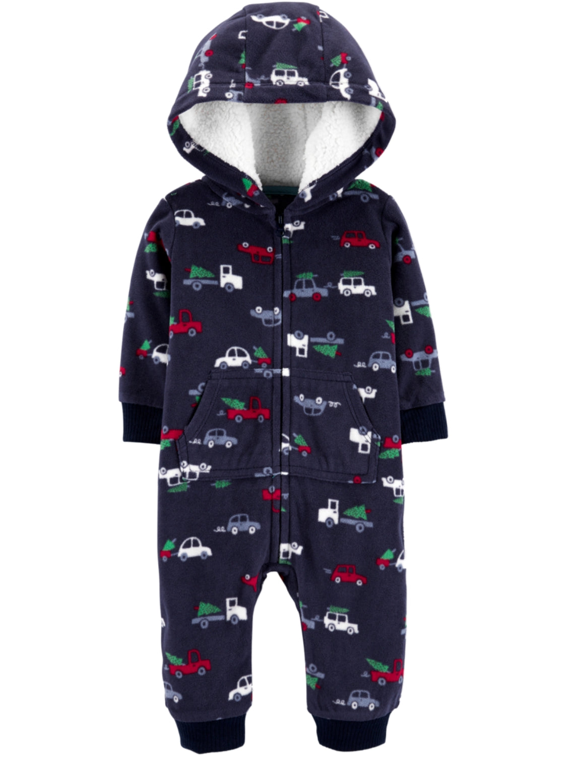 Capa de lã estampada para bebês Carter's Baby Boy's Holiday, azul-marinho, tamanho 18 M