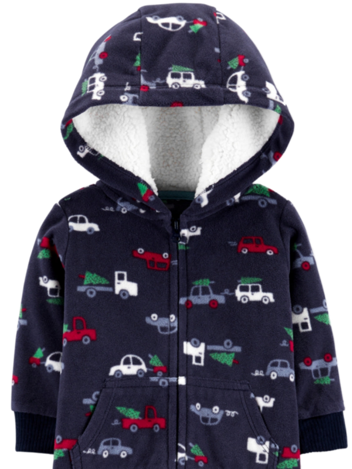 Capa de lã estampada para bebês Carter's Baby Boy's Holiday, azul-marinho, tamanho 18 M