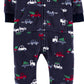 Capa de lã estampada para bebês Carter's Baby Boy's Holiday, azul-marinho, tamanho 18 M