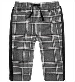 Calça xadrez listrada de veludo First Impressions para bebê menino cinza tamanho 0-3 M