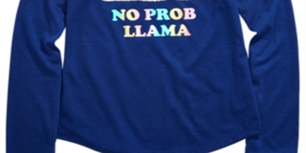 Pijama com estampa de lhama para meninas Max &amp; Olivia Little &amp; Big, azul, tamanho L 10/12