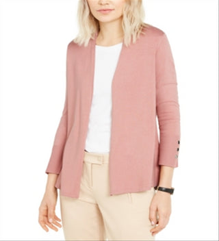 Cardigan feminino Alfani com mangas de encaixe rosa, tamanho pequeno G