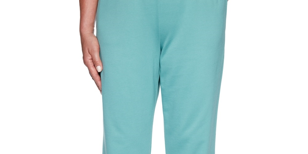 Calça feminina Alfred Dunner All About Ease Knit Pull On, verde, pequena e pequena