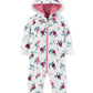 Macacão Carter's para meninas, estampa floral, de lã, com capuz, branco, tamanho 24 meses