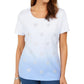 Karen Scott Blusa Feminina Daisy Shine Gola Redonda Azul Tamanho P