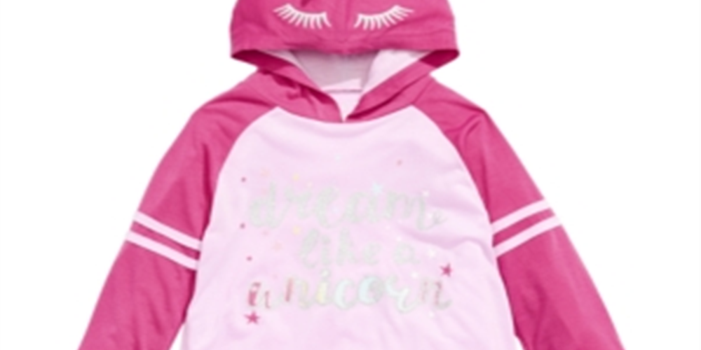 Camisola de unicórnio com capuz para meninas Max &amp; Olivia Little &amp; Big - Roxo, tamanho M 7/8