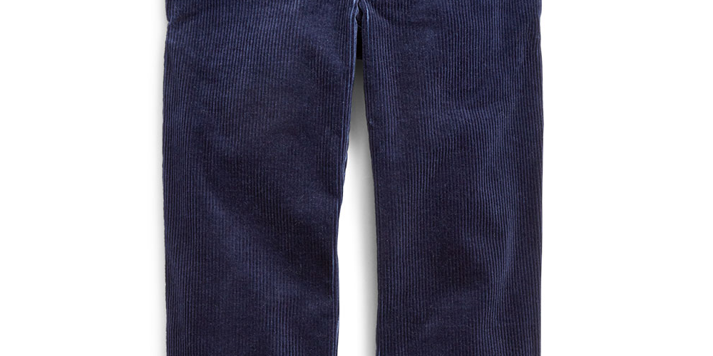 Calça Ralph Lauren Slim Fit Stretch Veludo Cotelê Azul Tamanho 2T
