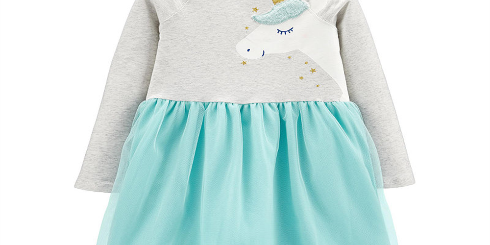 Vestido de tutu unicórnio Carter's para meninas, tamanho 4T, azul