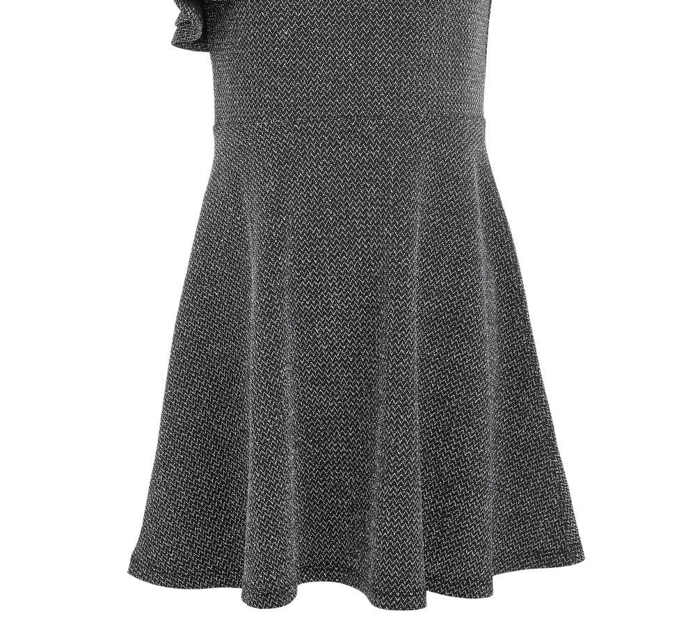 Vestido metálico com babados na frente para meninas Epic Threads, preto, tamanho 4T