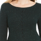 Camiseta feminina estilo &amp; co com decote redondo e manga comprida, verde, tamanho pequeno e grande