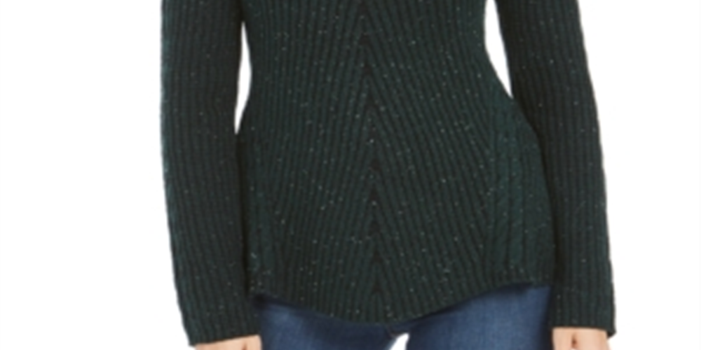 Camiseta feminina estilo &amp; co com decote redondo e manga comprida, verde, tamanho pequeno e grande