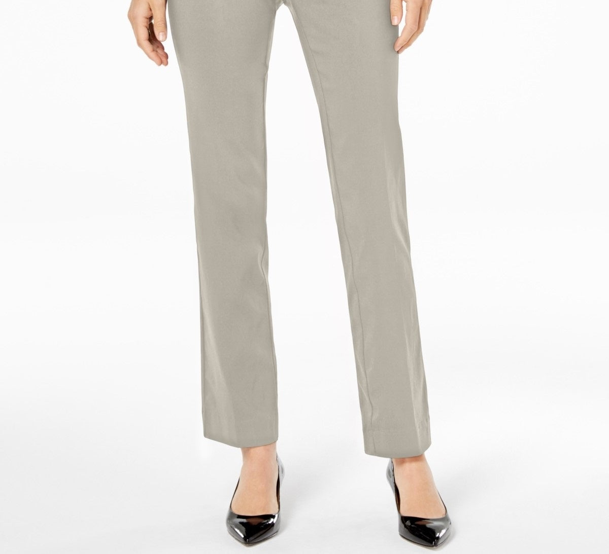 Calça feminina JM Collection Petite Tummy Control Pull-On, tamanho pequeno, bege