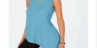 Blusa sem mangas Alfani para trabalho, tamanho pequeno, azul, tamanho grande