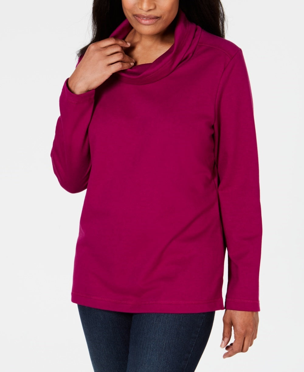 Karen Scott Top esportivo feminino com gola alta, vermelho, tamanho XXG