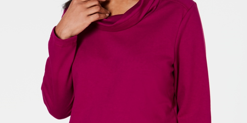 Karen Scott Top esportivo feminino com gola alta, vermelho, tamanho XXG