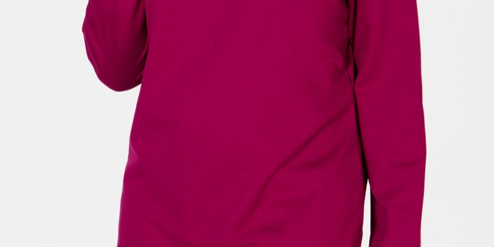 Karen Scott Top esportivo feminino com gola alta, vermelho, tamanho XXG