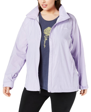 Jaqueta de chuva feminina Columbia Switchback roxa tamanho 3X