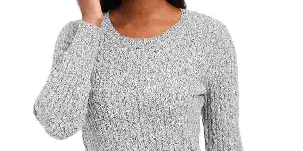 Karen Scott Suéter Feminino de Algodão e Malha Marmorizada Tamanho Natural Extra Grande