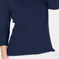 Karen Scott Blusa feminina de algodão com decote redondo, tamanho azul marinho, pequena, P/M