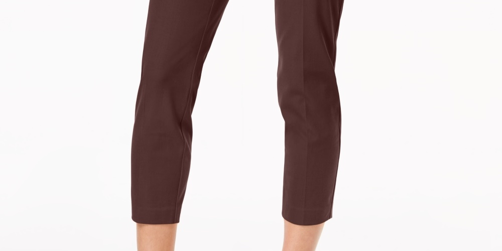 Calça skinny Alfani feminina Petite Hollywood-Waist, marrom, tamanho 14 P