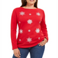 Karen Scott Top Feminino Floco de Neve Enfeitado Vermelho Tamanho Pequeno G