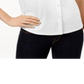 Camisa feminina Karen Scott de algodão com ilhós, branca, tamanho pequeno grande
